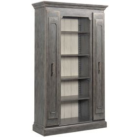 Hidden Treasures Poplar Gray Bookcase Display with 15 Shelves