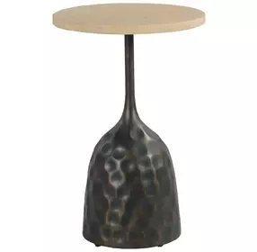 Hidden Treasures Essential Beige and Black Round Accent Table