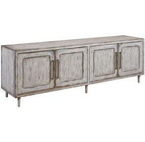 Hidden Treasures Off White 4 Door Modular Credenza
