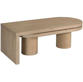 Indiya Light Stain Oval Cocktail Table