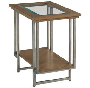 Ingrid Dark Stain Rectangular Glass Top Chairside Table