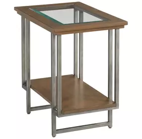 Ingrid Dark Stain Rectangular Glass Top Chairside Table
