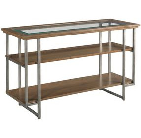 Ingrid Brown and Gray Rectangular Glass Top Console Table