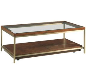 Jenkins Medium Stain Rectangular Glass Top Cocktail Table
