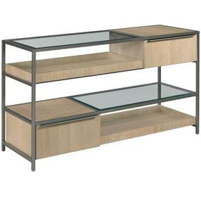 Jive Light Stain Rectangular Glass Top Sofa Table