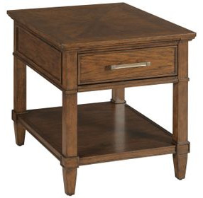 Longham Warm Auburn Rectangular End Table with 1 Drawer