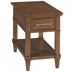 Longham Warm Auburn Rectangular Charging Chairside Table