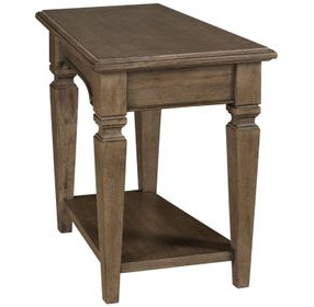 Maribelle Dark Stain Wedge Rectangular Chairside Table