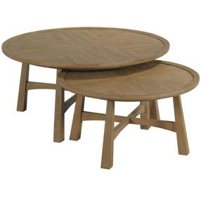 Milo Light Stain Round Cocktail Table Set