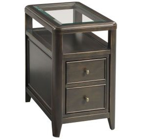 Whitaker Distressed Dark Stain Rectangular Chairside Table