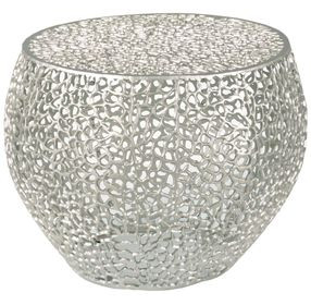 Hidden Treasures Nickel Oval Accent Table