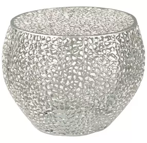 Hidden Treasures Nickel Oval Accent Table