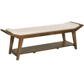 Abode Atlas Beige 64" Upholstered Dining Bench