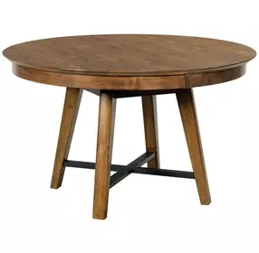 Abode Salter Medium Stain 70" Extendable Round Dining Table