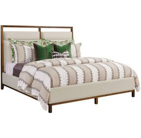 Abode Karis Medium Stain California King Upholstered Panel Bed