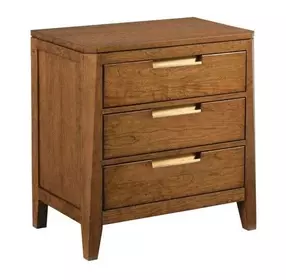 Aspire Profile Brown 3 Drawer Nightstand With Built In Outlet