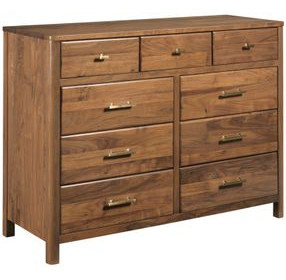 Monogram Walnut Flat Medium Stain 9 Drawer Dresser