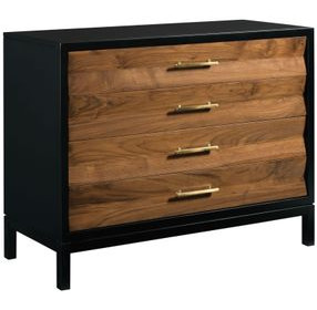 Monogram Walnut Backbay Black and Brown 4 Drawer Accent Chest