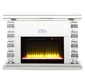 Noralie Silver and Gray 47" Fireplace with Bluetooth