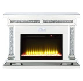 Noralie Silver and Gray 47" Fireplace with Bluetooth and LED