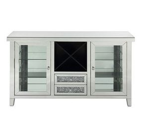 Noralie Silver 2 Glass Door Wine Cabinet with LED