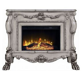 Dresden Vintage Bone White Rectangular Electric Fireplace