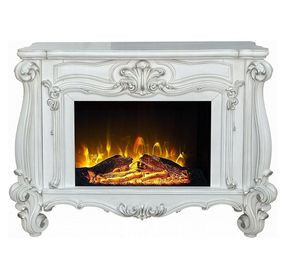Versailles Bone White Rectangular Electric Fireplace