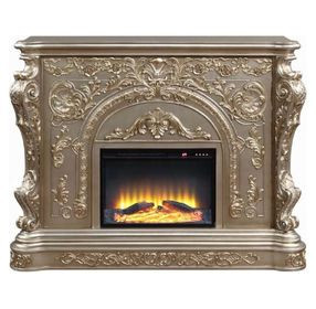 Danae Antique Silver Rectangular Electric Fireplace