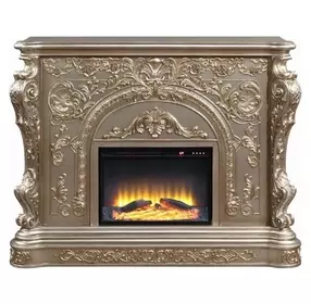 Danae Antique Silver Rectangular Electric Fireplace
