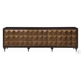 Diya Forged Bronze and Espresso 5 Door Console Cabinet