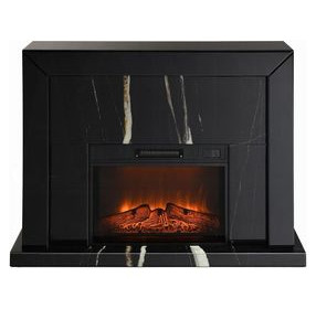 Drisana Black Rectangular Electric Fireplace