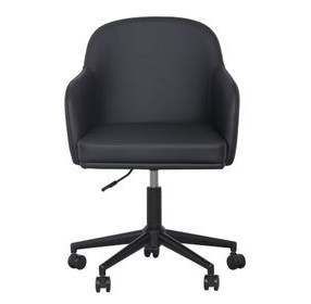 Sydney Black Upholstered Swivel Desk Chair