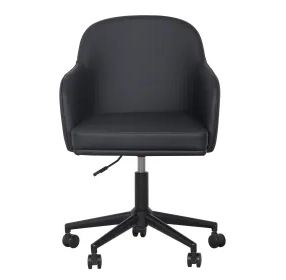 Sydney Black Upholstered Swivel Desk Chair