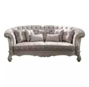 Versailles Ivory 109" Sofa with Nailhead Trim