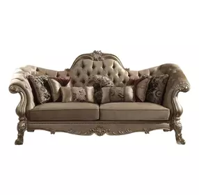 Dresden Brown 96" Sofa with Nailhead Trim