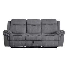 Zubaida Gray Glider Reclining 87" Sofa with Console and USB Charging