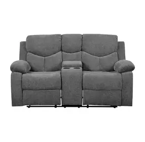 Kalen Gray Chenille Reclining 71" Loveseat with Console