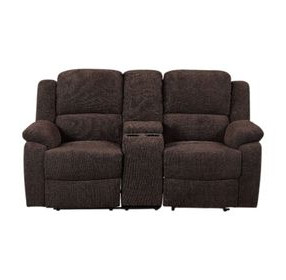 Madden Brown Chenille Reclining 70" Loveseat with Console