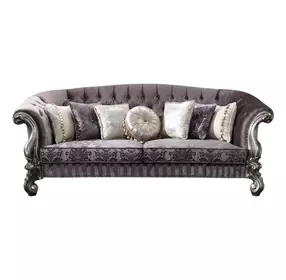 Versailles Brown 99" Sofa with Nailhead Trim