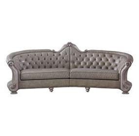 Dresden Gray 113" Sofa with Nailhead Trim