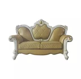 Picardy Butterscotch 70" Loveseat with Pillow and Nailhead Trim