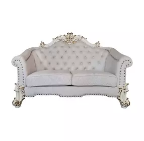 Vendome II Two Tone Ivory 66" Loveseat with Pillow and Nailhead Trim