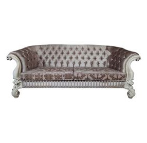 Versailles Ivory 99" Sofa with Nailhead Trim