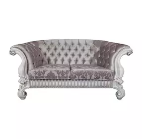 Versailles Ivory 76" Loveseat with Pillow and Nailhead Trim