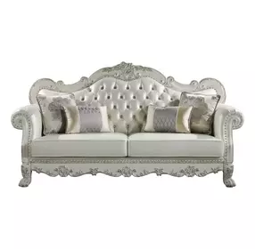 Dresden Antique Pearl 86" Sofa with Nailhead Trim