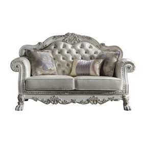 Dresden Antique Pearl 64" Loveseat with Pillow and Nailhead Trim