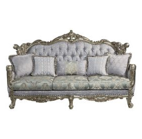 Miliani Gray 91" Sofa with Pillows and Nailhead Trim