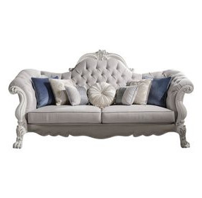 Dresden Beige 96" Sofa with Nailhead Trim