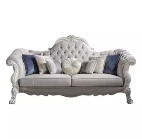 Dresden Beige 96" Sofa with Nailhead Trim