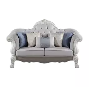 Dresden Beige 73" Loveseat with Pillow and Nailhead Trim